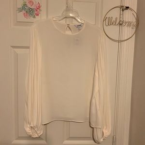 Long pleated sleeve blouse